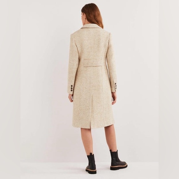 Boden Wool Blend Tailored Coat in Good Metallic Herringbone - Picture 9 of 9